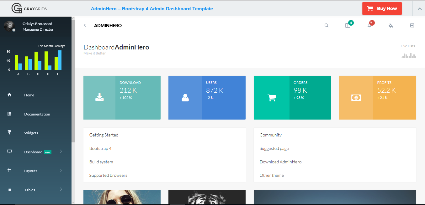 AdminHero - Premium Bootstrap 4 Admin Template