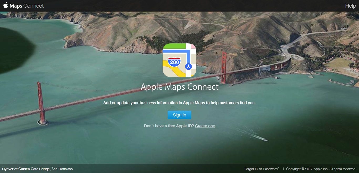 Apple Maps Connect Bootstrap website example