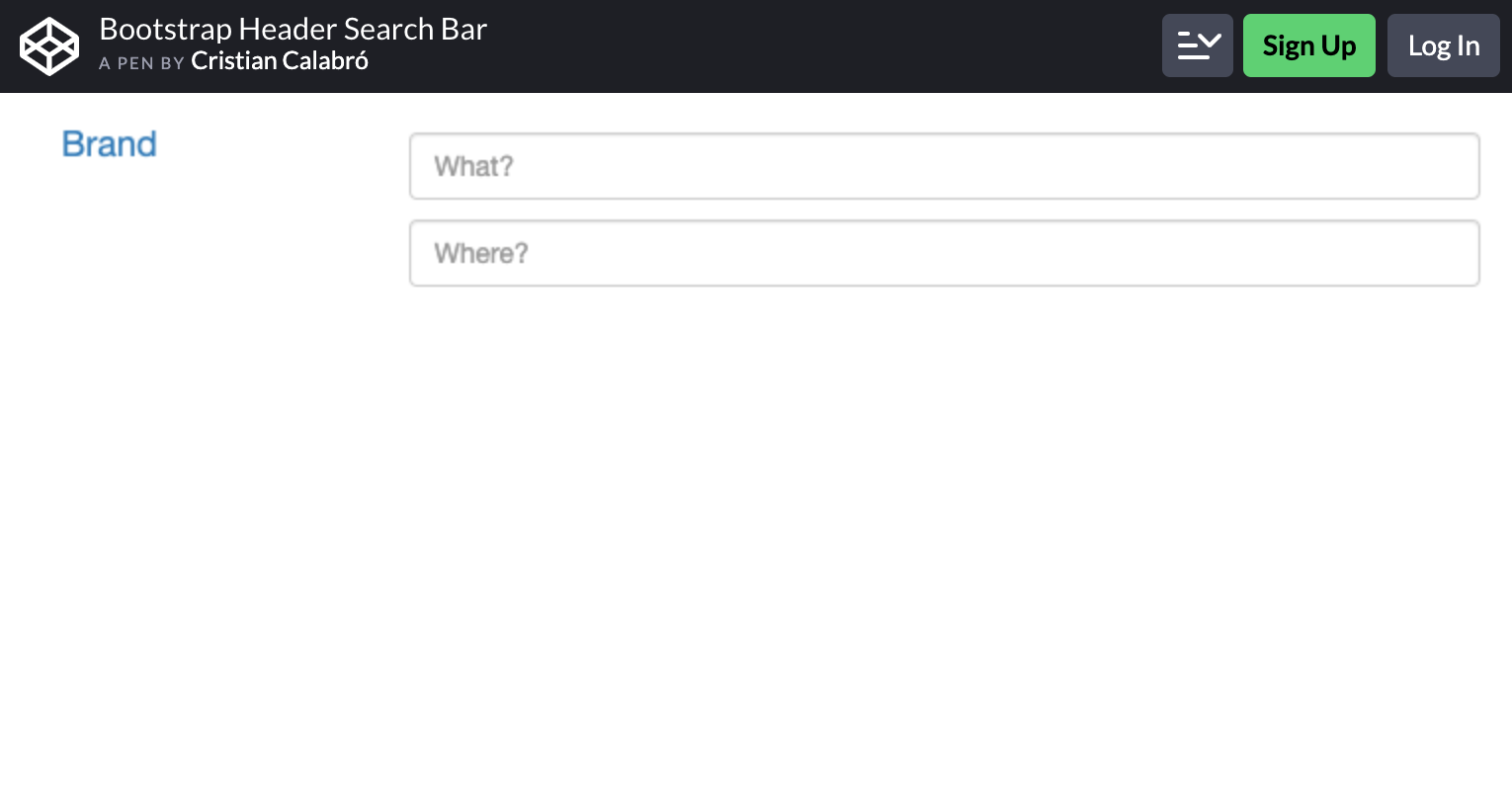 bootstrap header search bar