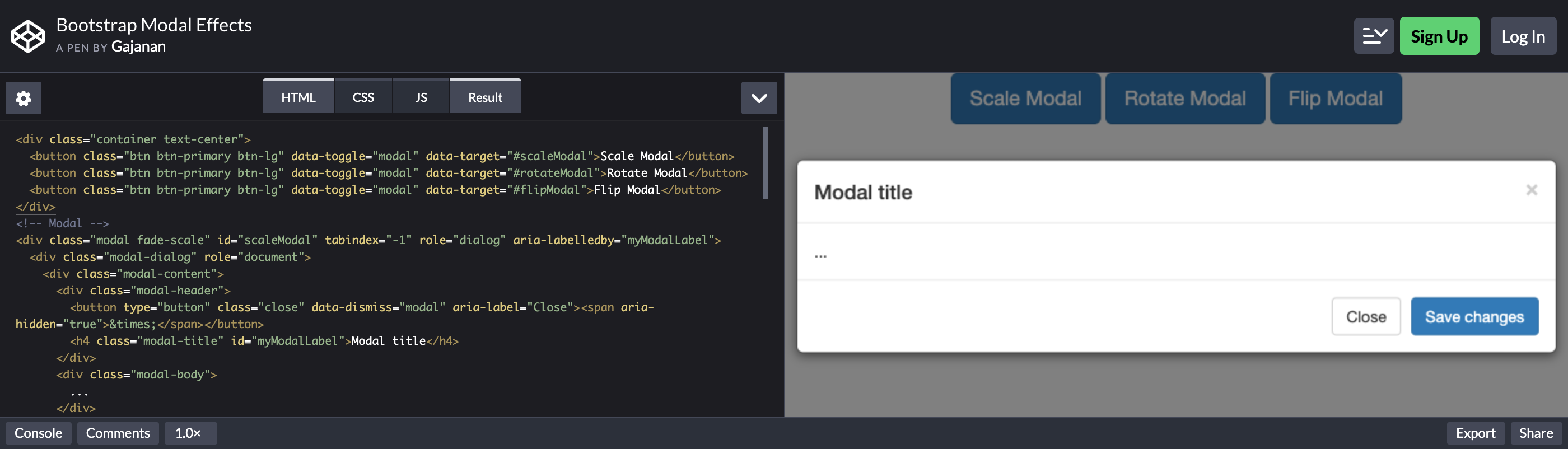 bootstrap modal effects