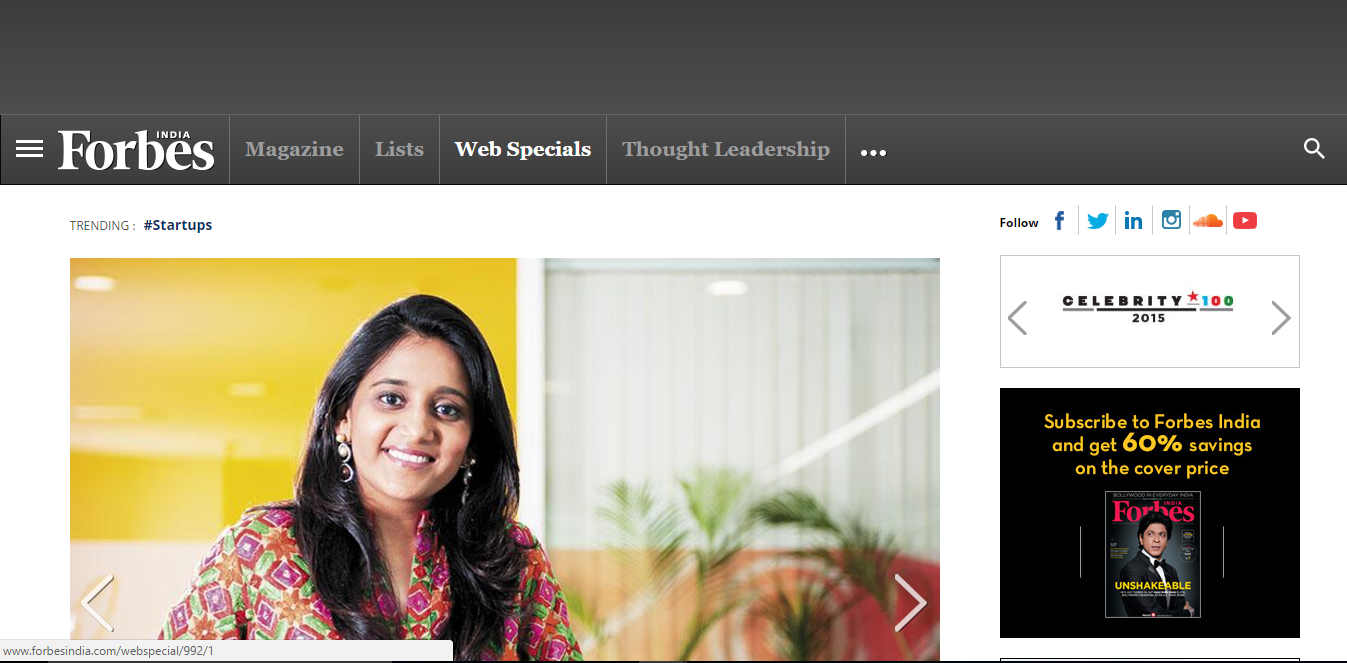 Forbes India Bootstrap example website