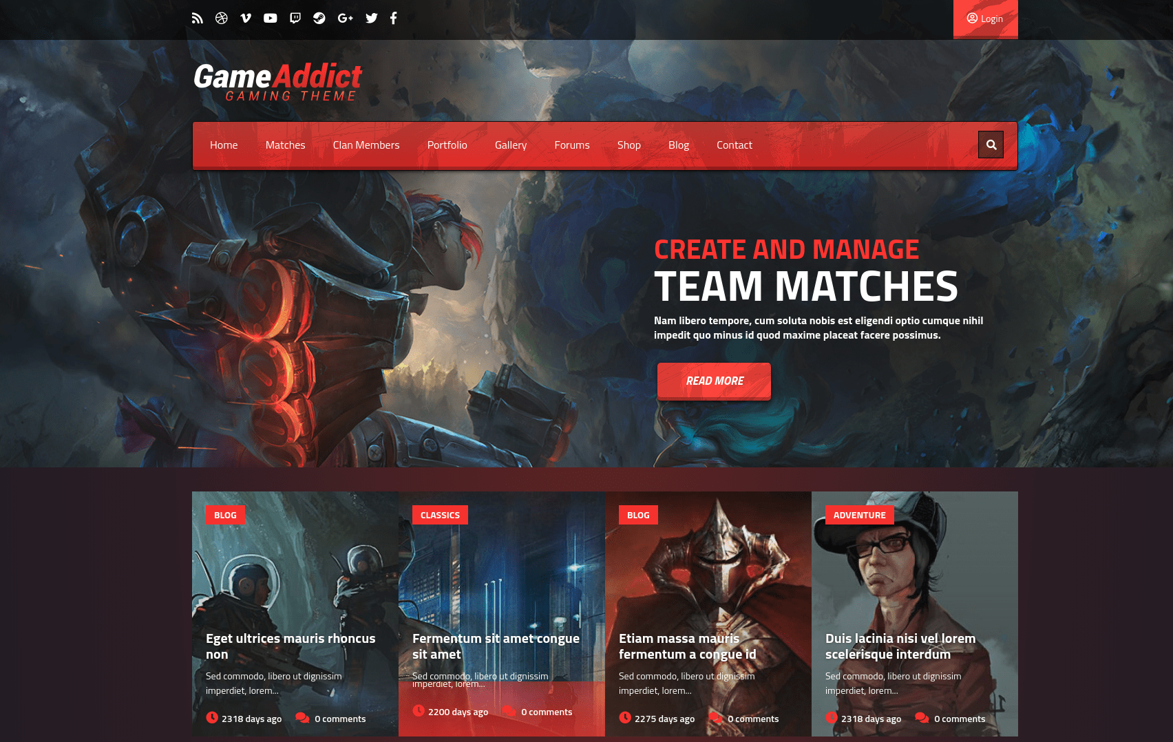 45+ Gaming Website Themes & Templates