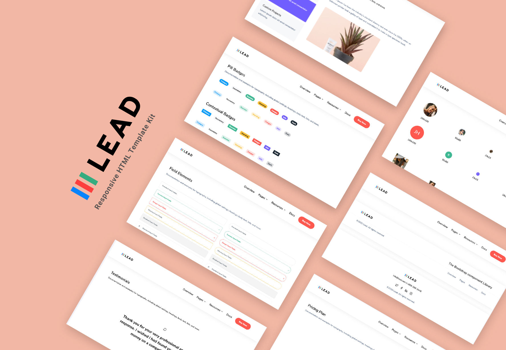 lead is the best responsive html template kit