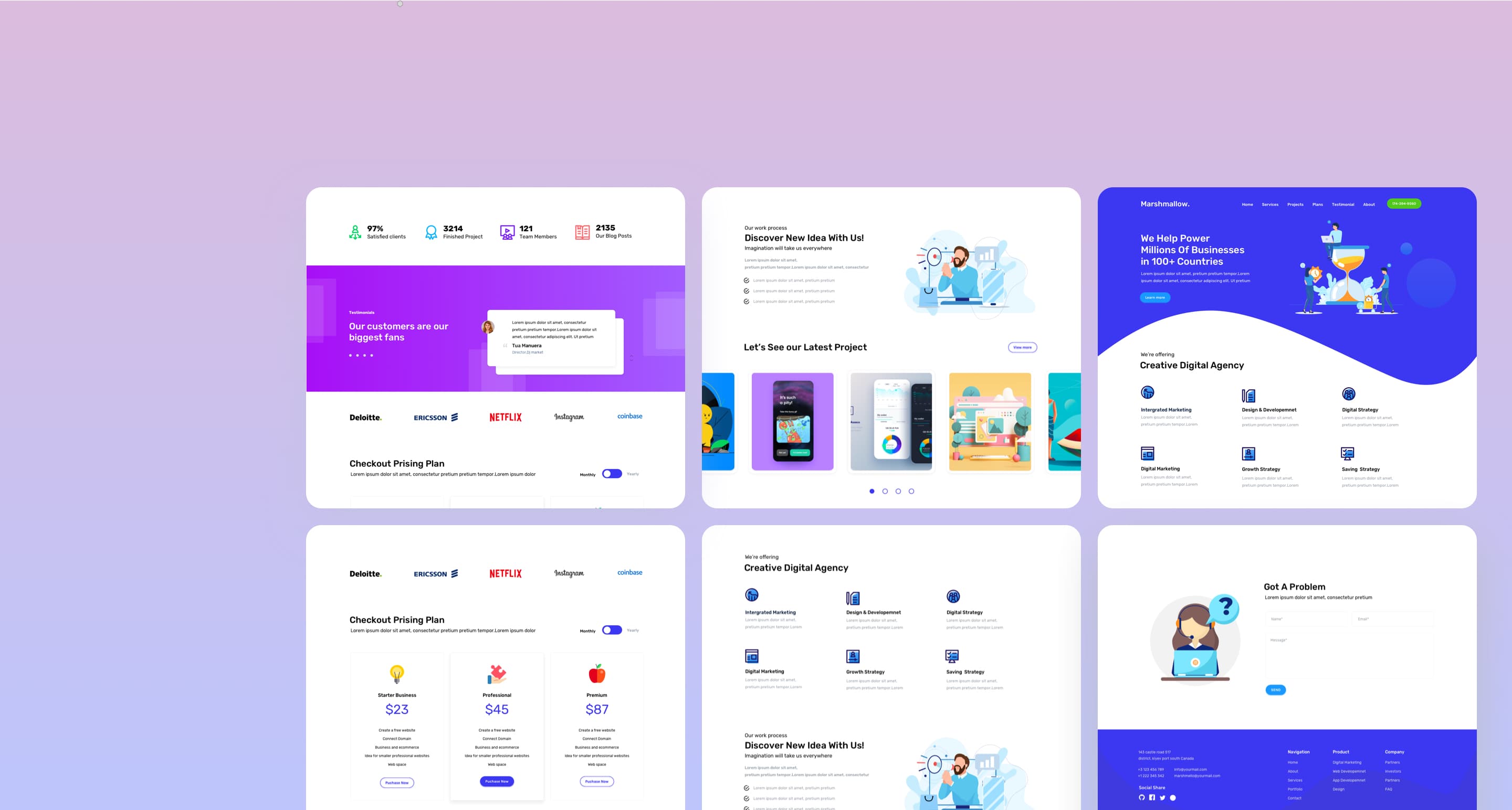 Marshmallow is a one-page landing page template