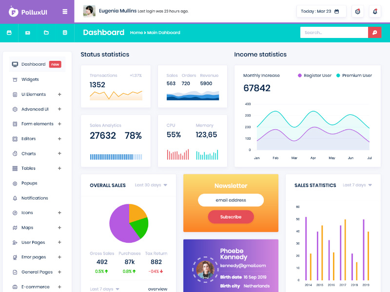 pollux ui is one of the best admin template