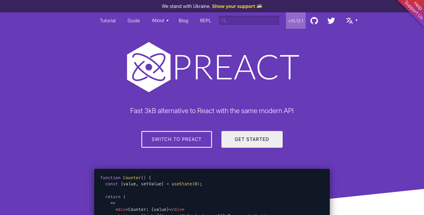 preact javascript framework