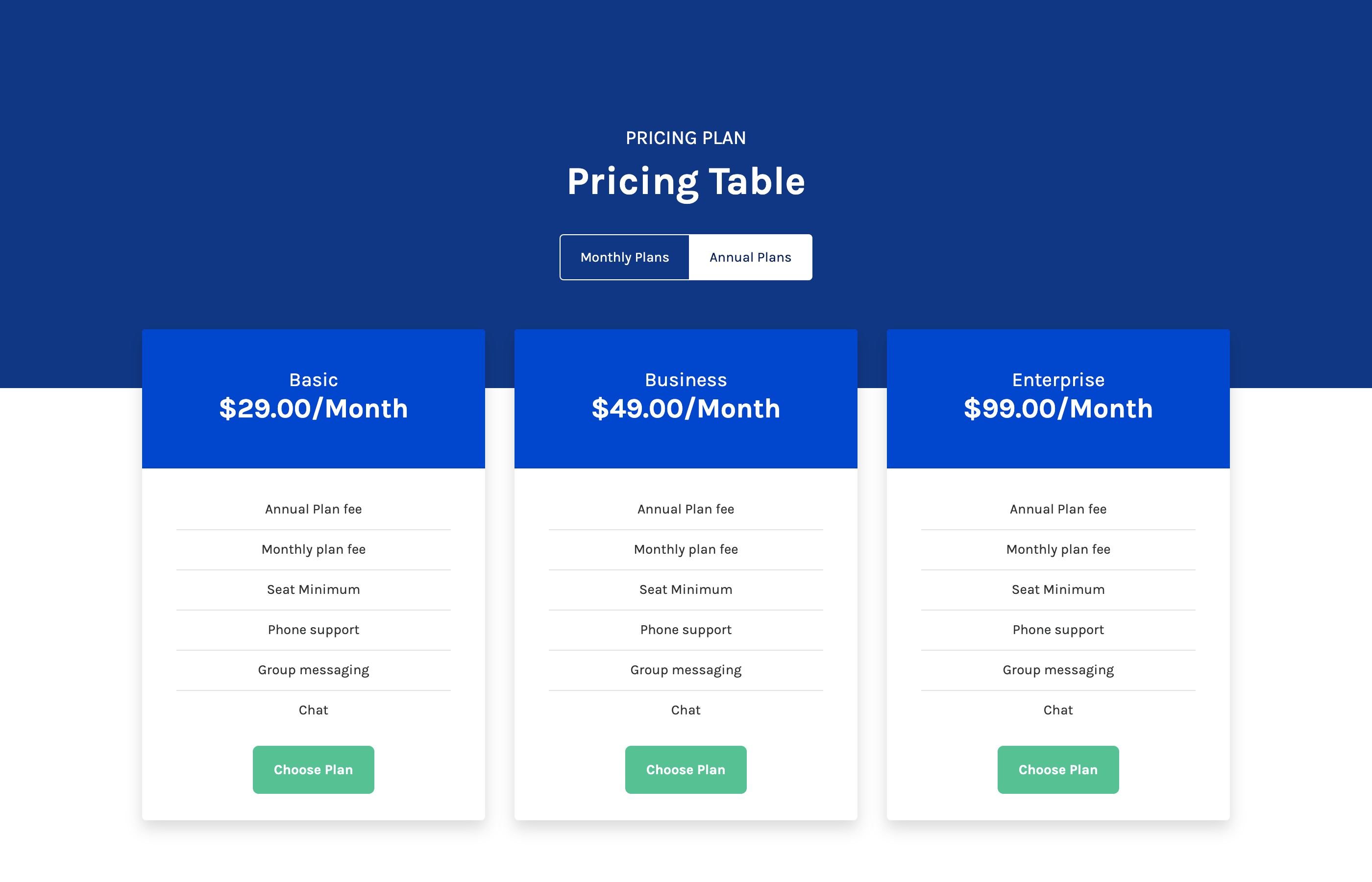 pricing plan template kit with bootstrap