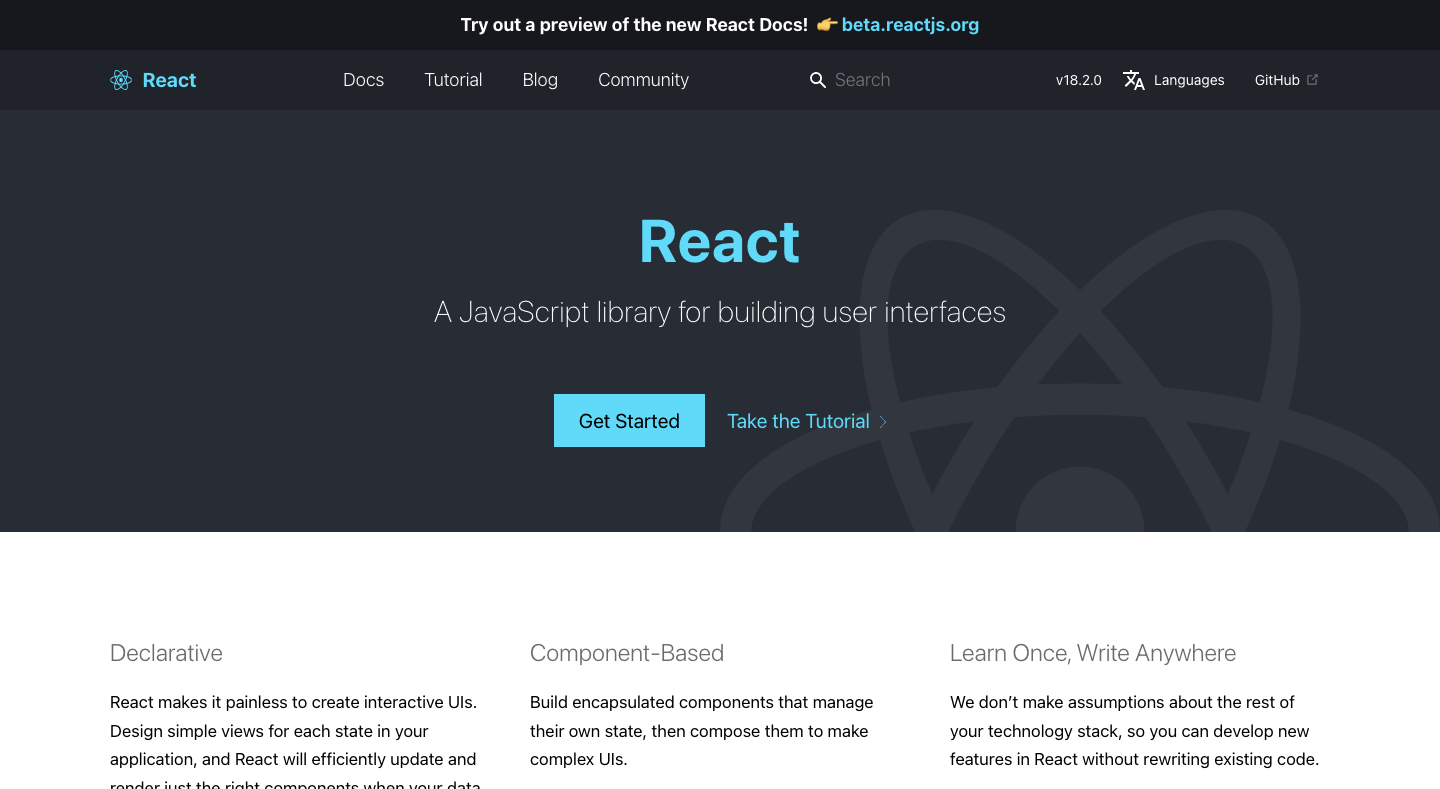 react javascript frameworks
