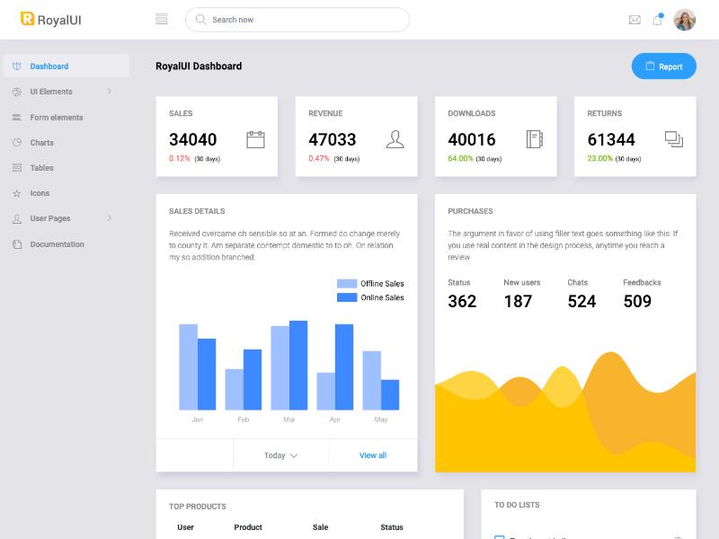 RoyalUI is easily one of the best free admin template 