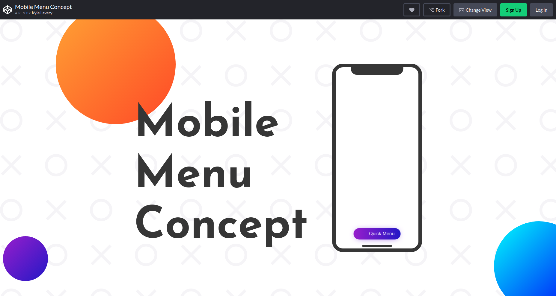 mobile menu concept