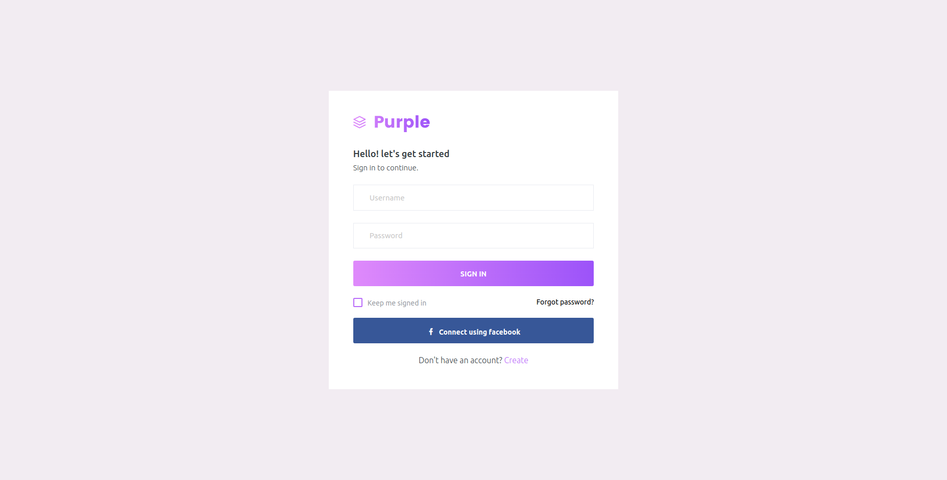 purple login page template bootstrap 4