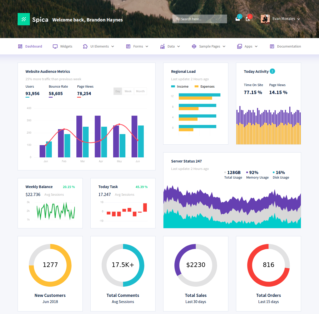 spica is one of the best admin dashboards