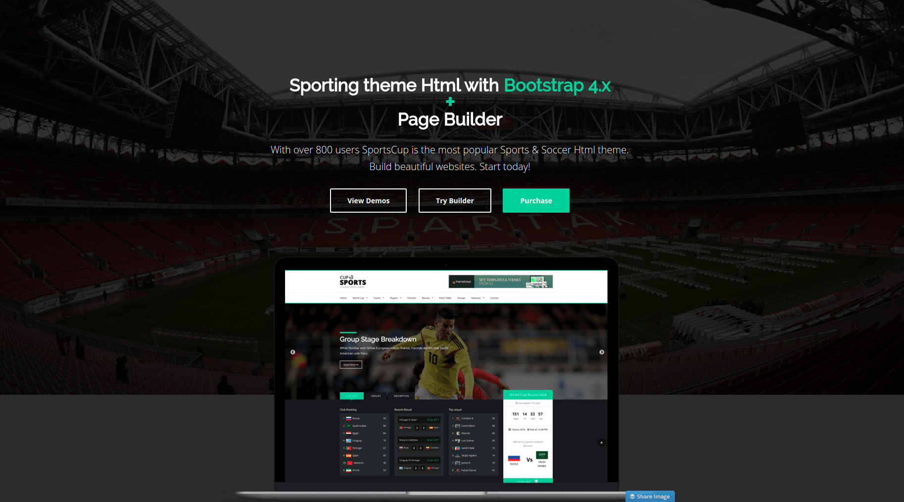 sports page builder