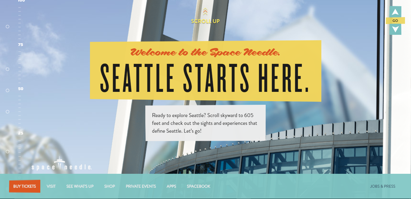 space needle parallax scrolling example