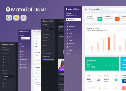 material theme material dashboard