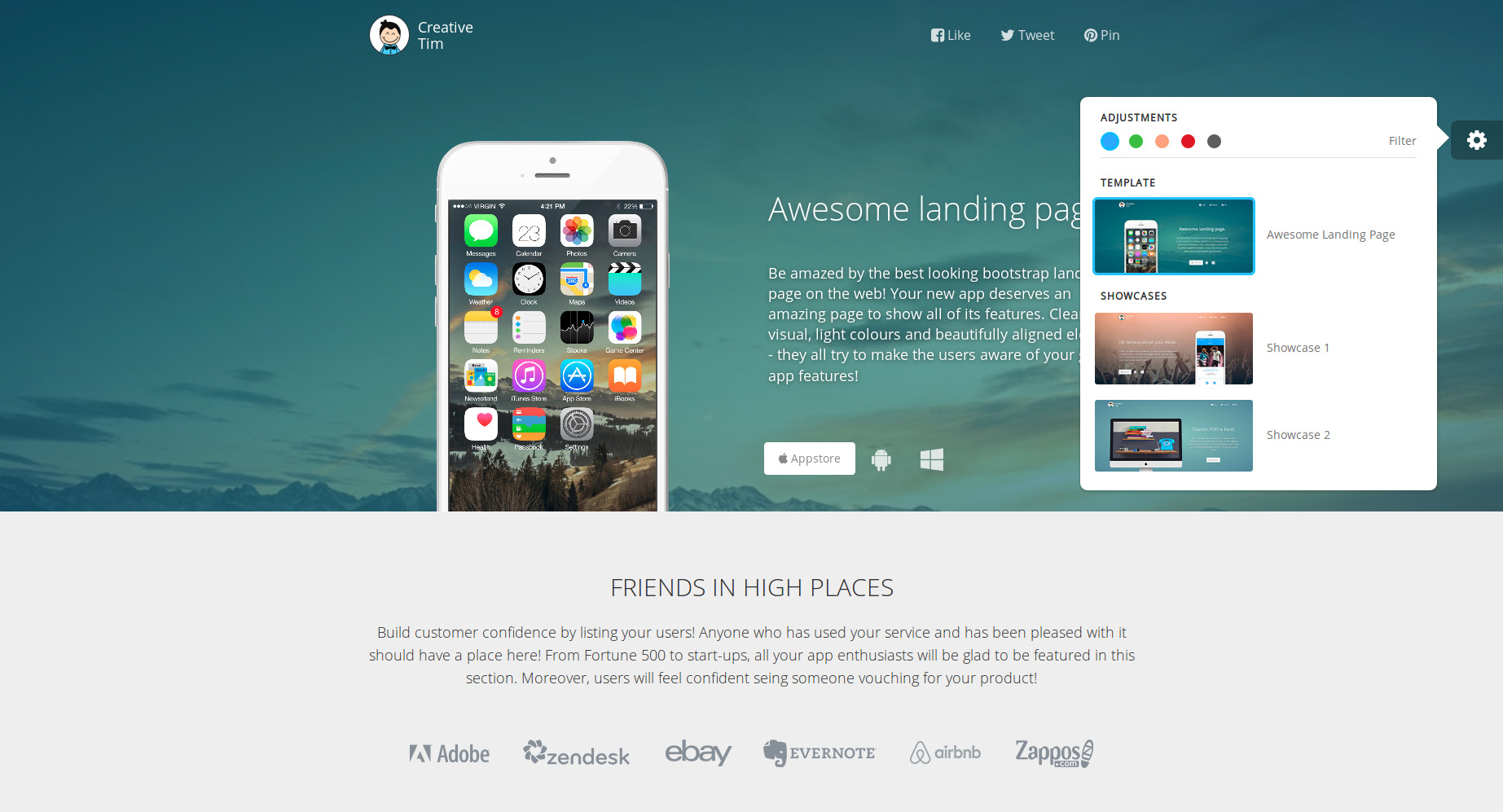 Awesome landing page