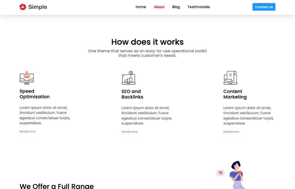 bootstrap 4 simple landing page template