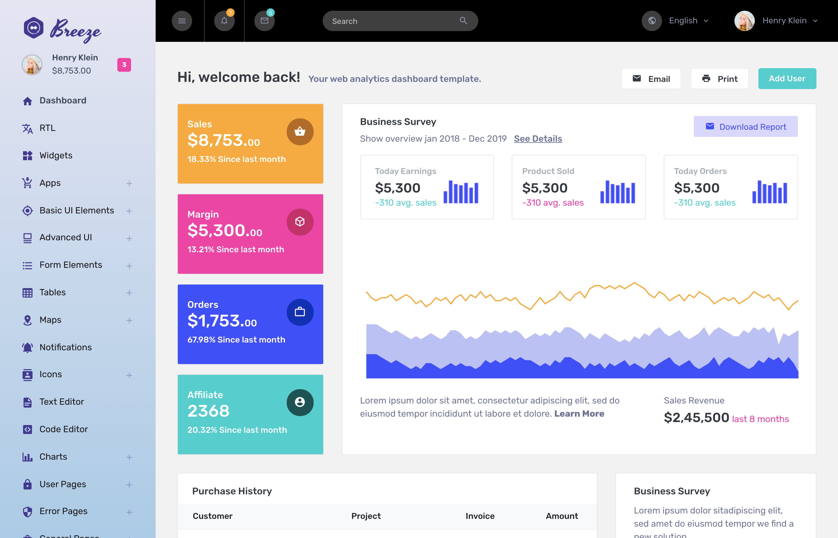 breeze is one of the best react admin dashboard