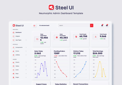 admin template steel-ui admin dashboard