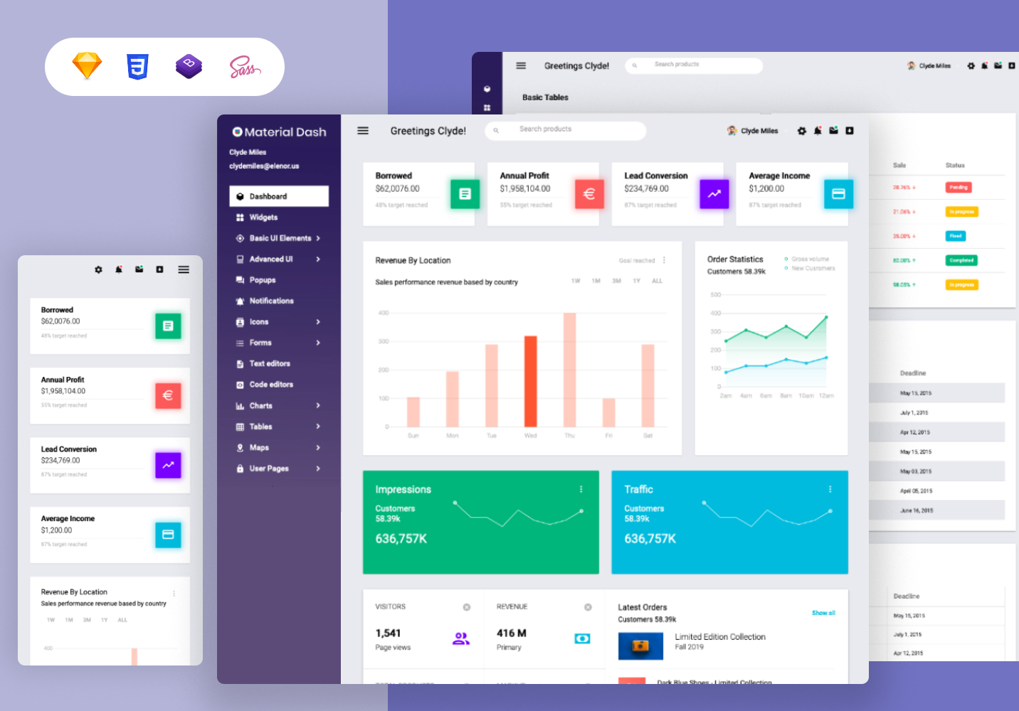 Material Dash Pro Bootstrap