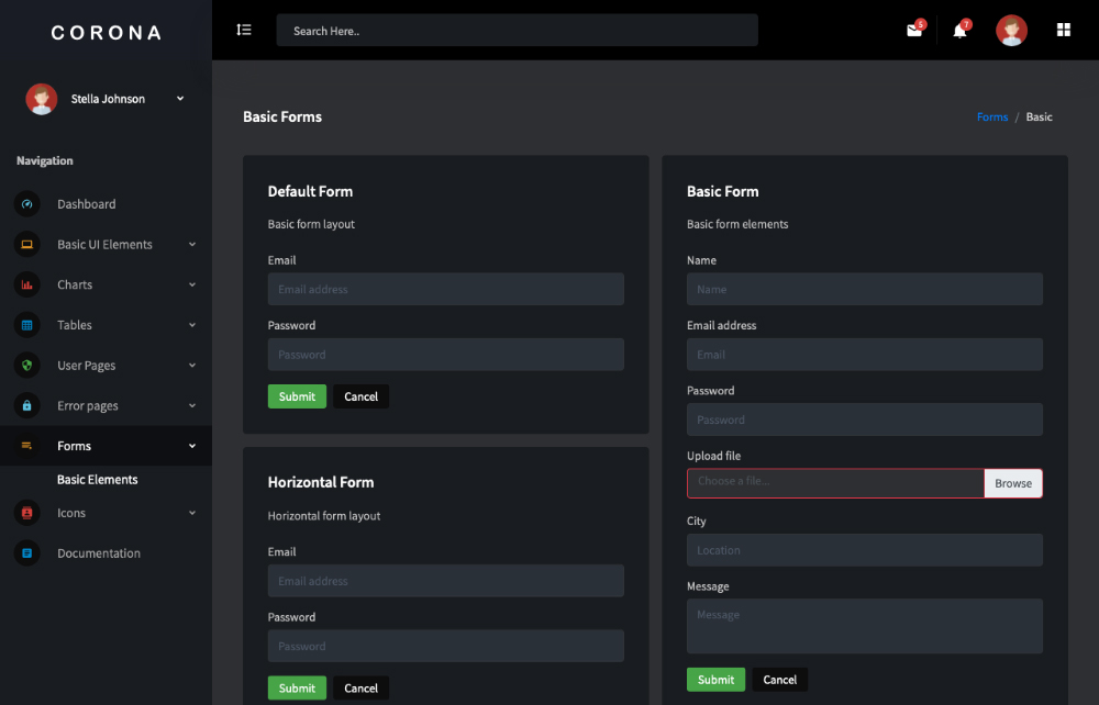 Here's what this free vue js admin dashboard looks like